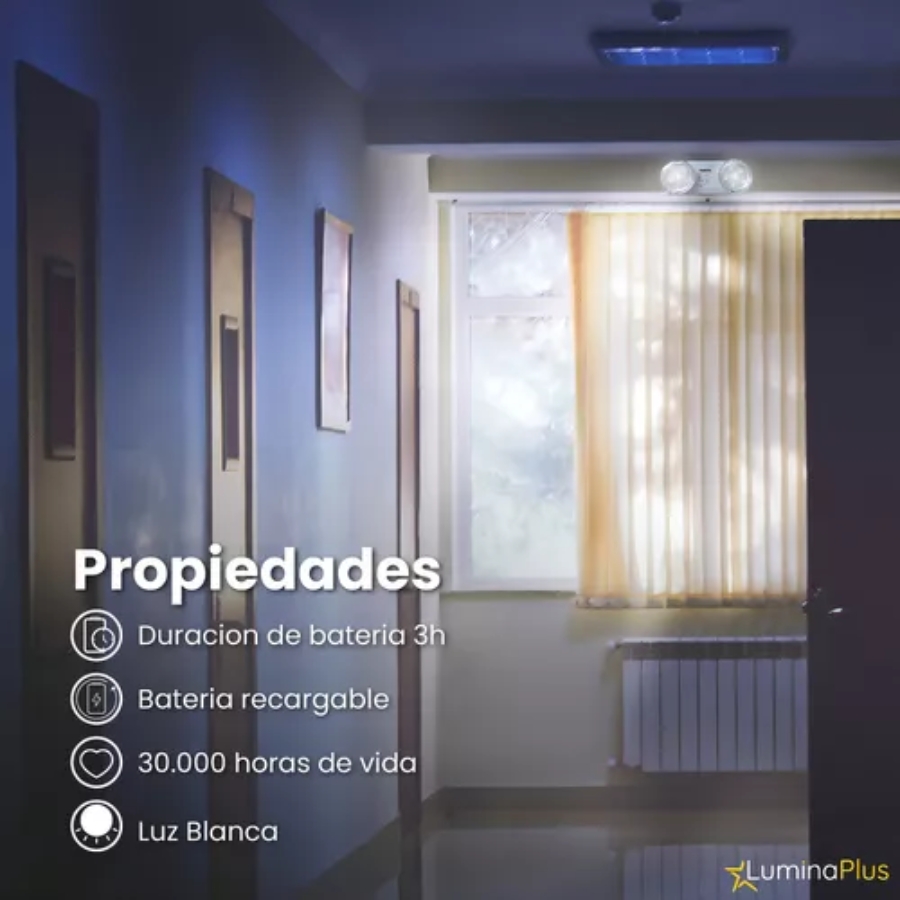 Lámpara Emergencia Led De Pared Mercury